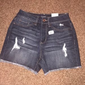 High rise jean shorts